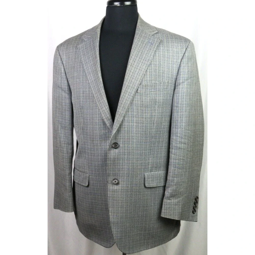 Lauren Ralph Lauren Silk/Wool Houndstooth‎ 2 Button Sport Jacket Men's 41R